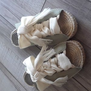 CHLOE ESPADRILLE PEEP TOE SLIDES